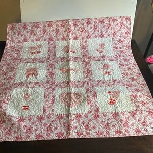Raggedy Ann and Andy Machine embroidered handmade blanket